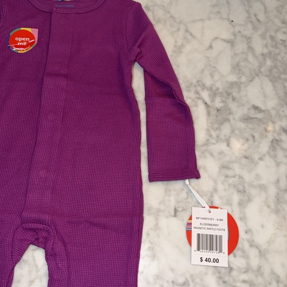 NWT MAGNETIC ME WAFFLE ELDERBERRY FOOTIE 6/9M - Picture 5 of 6